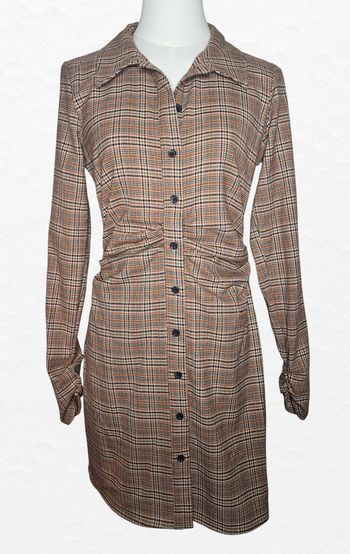 Robe courte à carreaux marron/noire Zara taille S