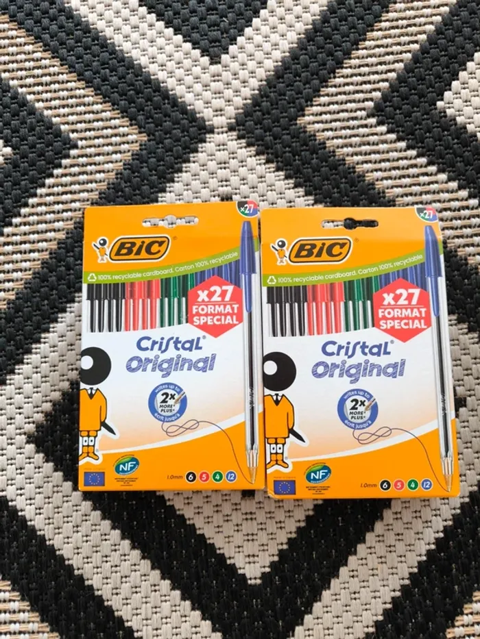 Lot de 2 blisters de stylos BIC Cristal Original – Neuf