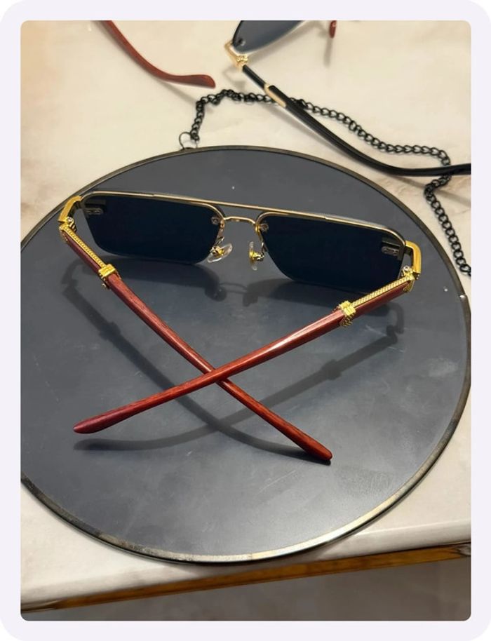 Lunette de soleil noire rouge - photo numéro 4