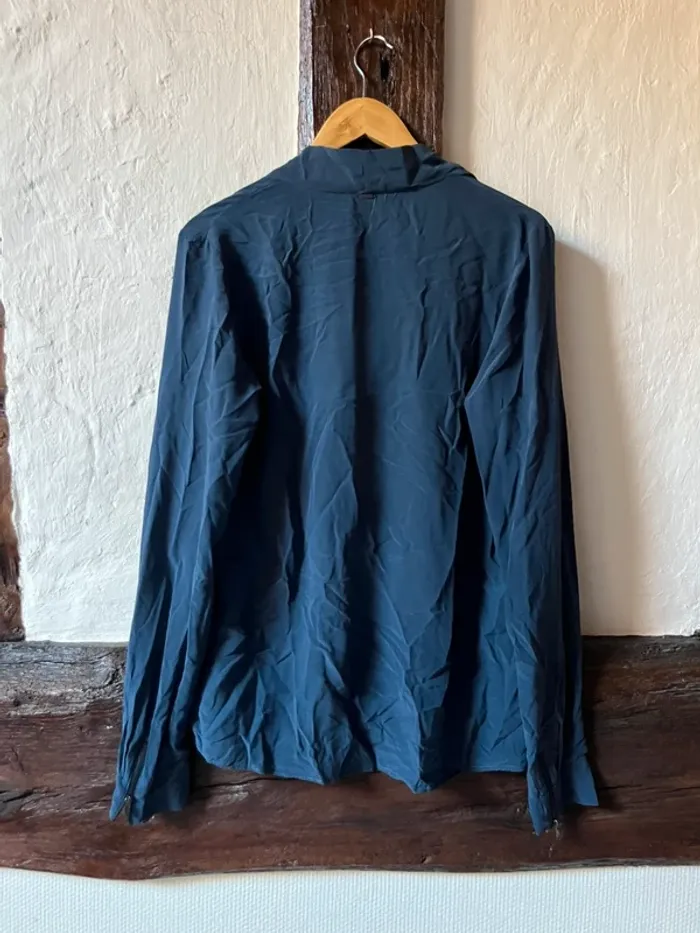 Blouse bleu marine en soie IKKS – T42 - photo numéro 3