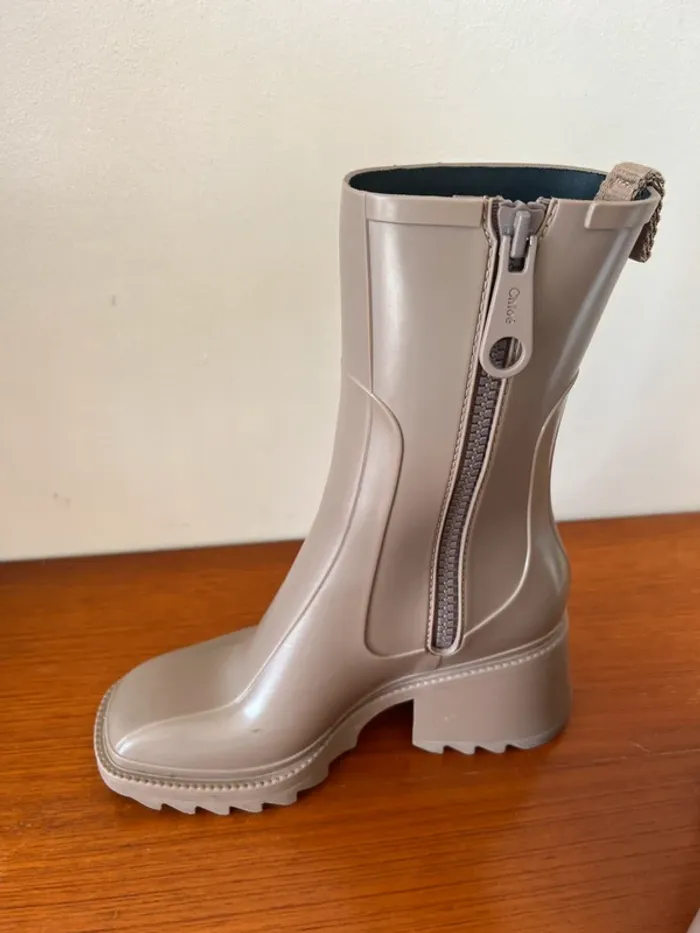 Boots Chloé - Betty beige T.38 - photo numéro 9