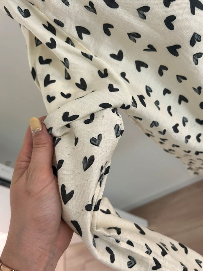 Blouse crème motifs cœurs taille M - photo numéro 4