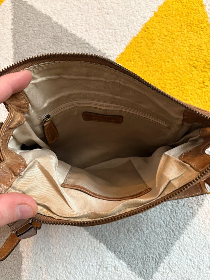 Sac à bandoulière en cuir couleur marron clair Colorado - photo numéro 5