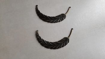 Plastrons connecteurs plumes coloris bronze - neufs