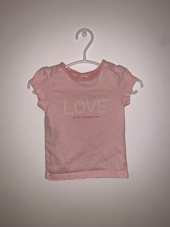 T-shirt rose bébé fille 3 mois Gémo