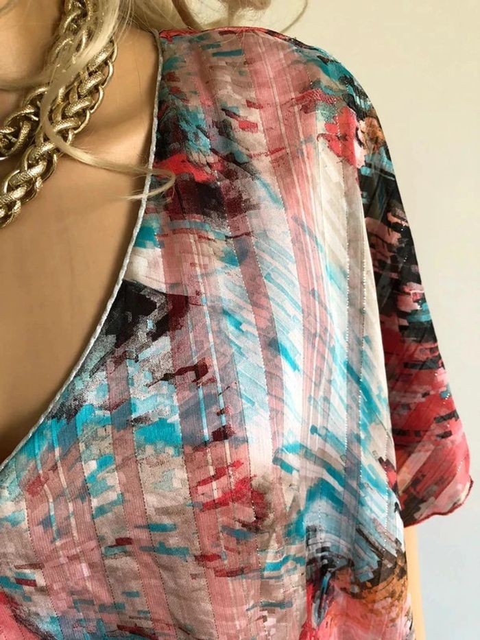 Blouse imprimée à manches courtes Jacqueline Riu taille 38 jamais portée - photo numéro 6