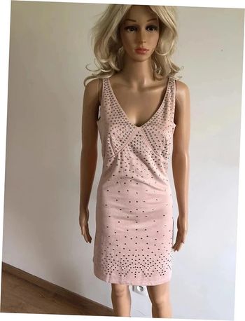Robe rose claire neuve sans manches avec studs argentés Morgan taille S