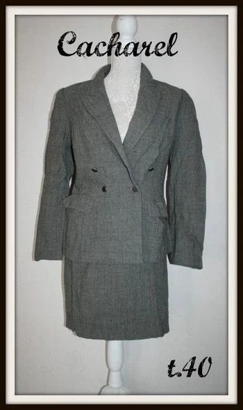 Tailleur jupe gris chiné Cacharel taille 38/40