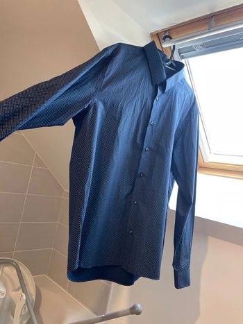 Chemise bleue à pois blanc - XXL - Oscar