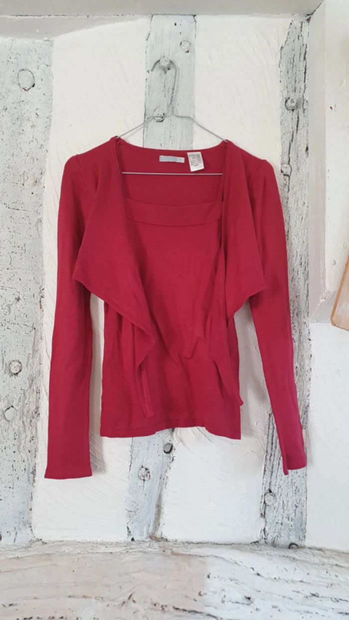 Pull rouge framboise y2k - photo numéro 3
