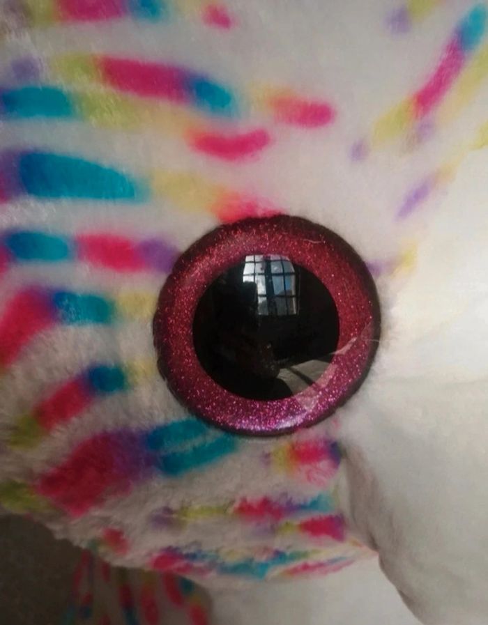 Peluche XXL Chien multicolore 54cm – Yeux brillants TY - photo numéro 3