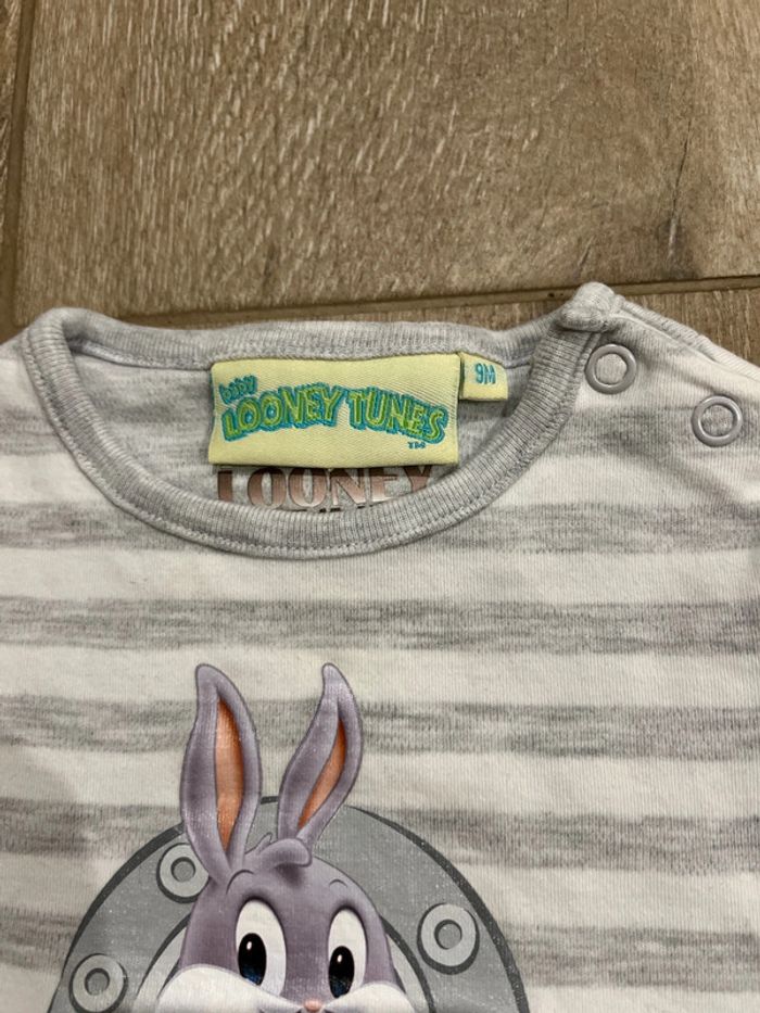 T-shirt manche longue Looney tunes 9 mois baby bugs - photo numéro 3