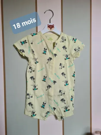 Combishort Mickey bébé garçon 18 mois