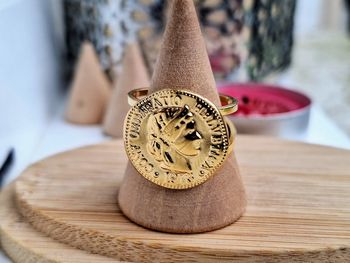 Bague avec pièce de monnaie vintage de la déesse grecquse en Acier inoxydable Ajustable