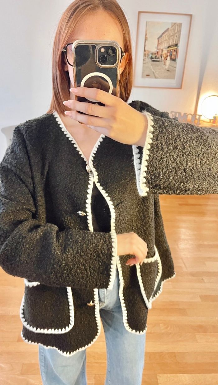 Veste Bouclette à Boutons Dorés - photo numéro 2