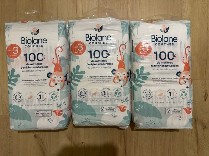 Lot 3 paquets de couches Biolane
