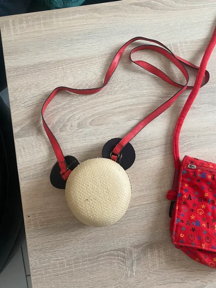 lot de 3 petits sacs à main rouge et noir enfant mikey - photo numéro 2
