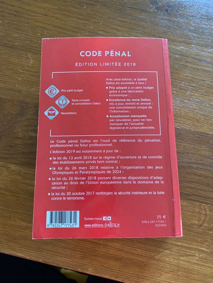 Code pénal annoté 2019 - photo numéro 2