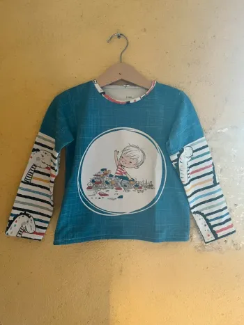 T-shirt manches longues fait main - 3ans - 