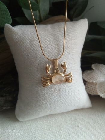 Collier crabe et pierre de lune