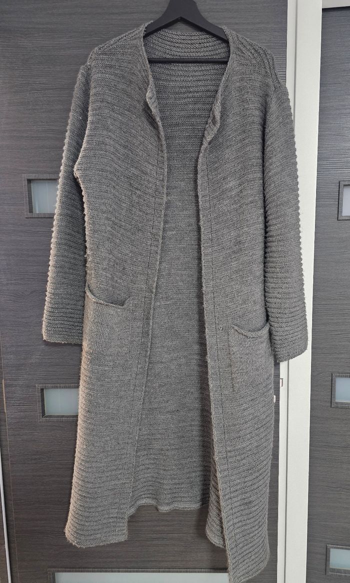Longue gilet gris