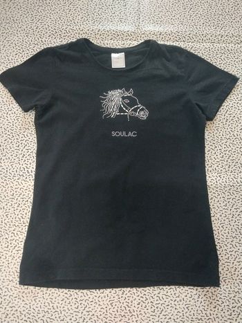 t-shirt femme noir cheval soulac strass taille s