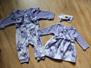 Robe et pyjama avec son bandeau bébé
