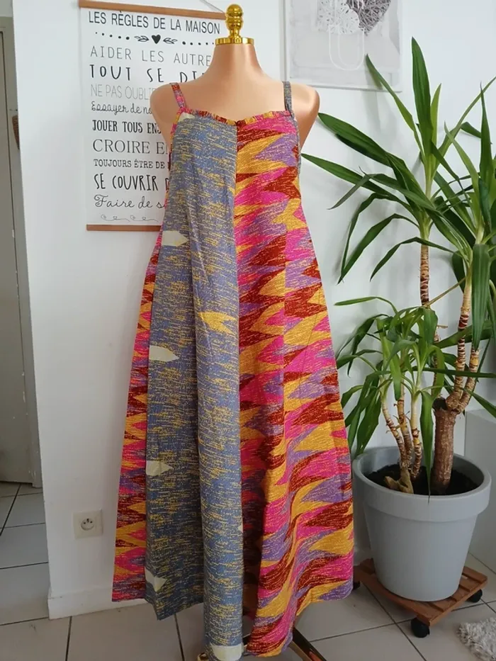 Longue Robe d'été à motifs Neuve Taille L 🌿💝 - photo numéro 3