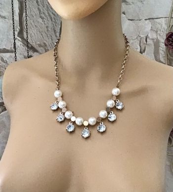 Collier perles nacrées et dorée