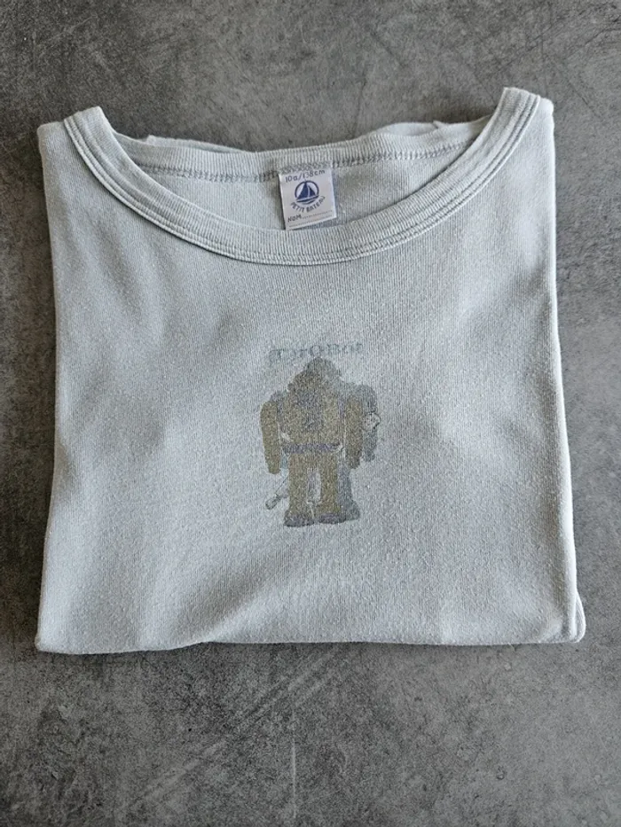 T-shirt à manches courtes garçon - 10 ans (138cm) - Petit Bateau - Bleu