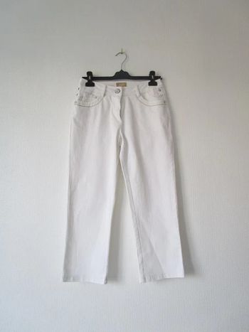 Pantacourt mom jean blanc Jac Jac 36 TBE