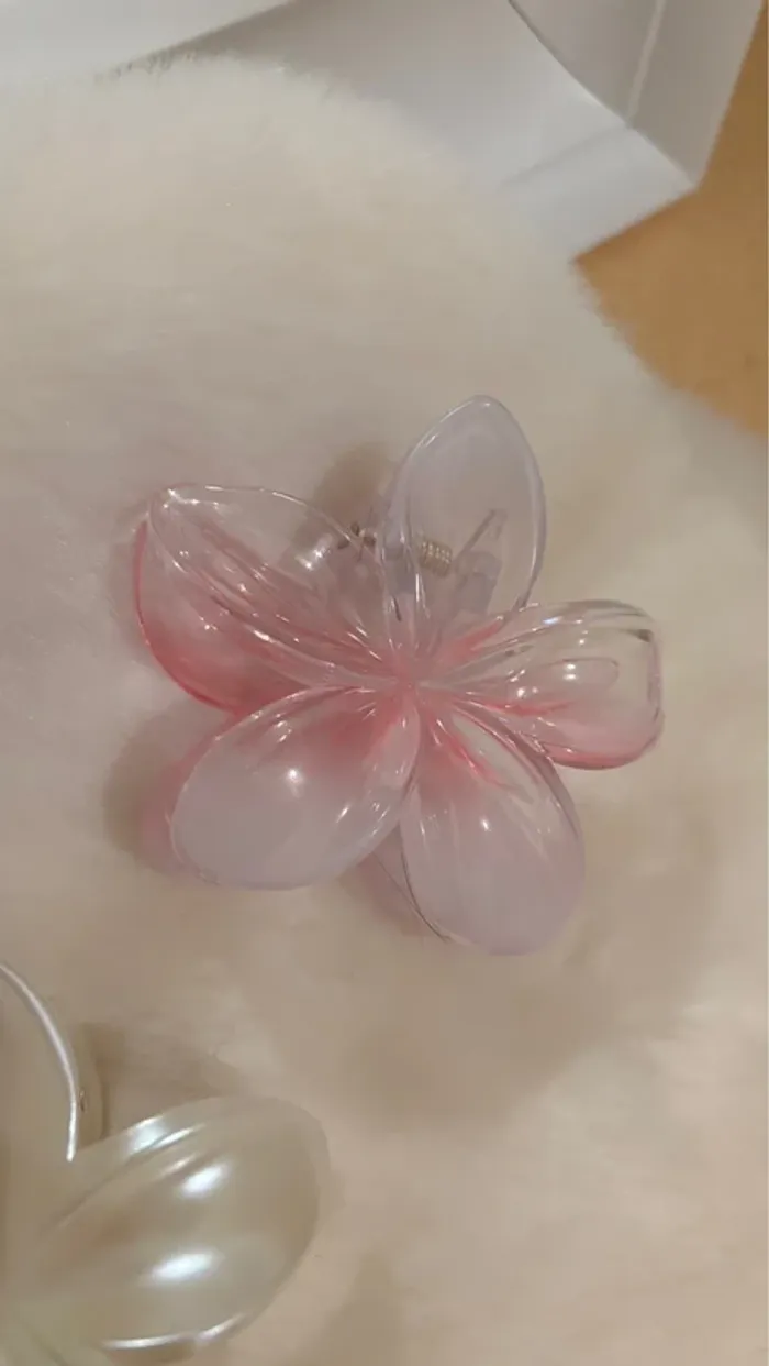 Lot 2 pinces cheveux fleurs Blanc et rose - photo numéro 2