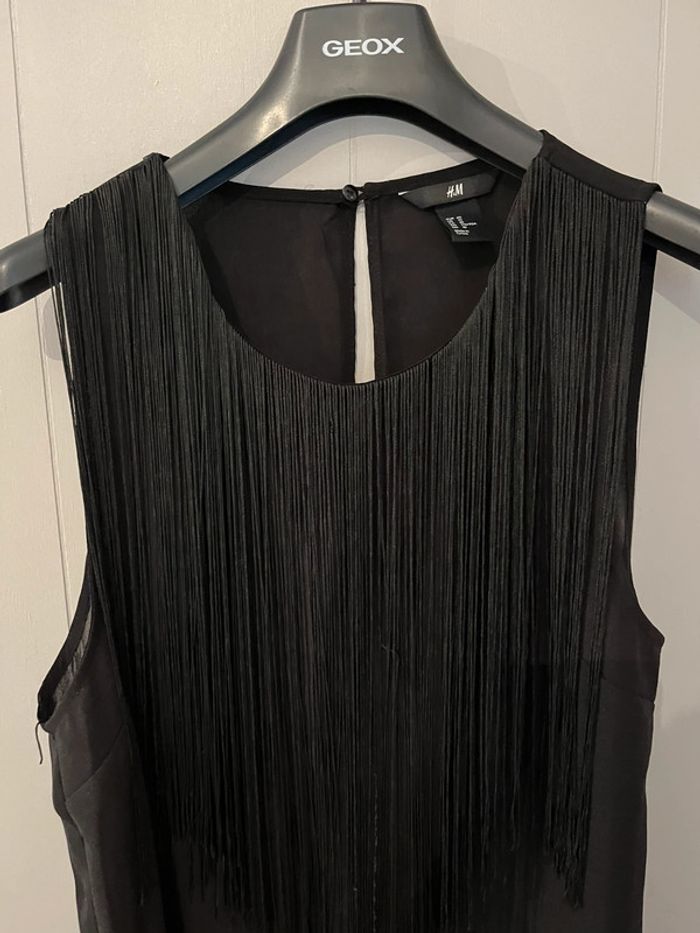 Top à franges Zara – Taille 40 – Noir - photo numéro 2