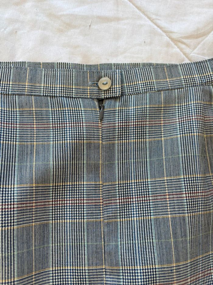 Jupe tailleur Weinberg Paris vintage 90s gris noir prince de galles carreaux taille XL/42 - photo numéro 9