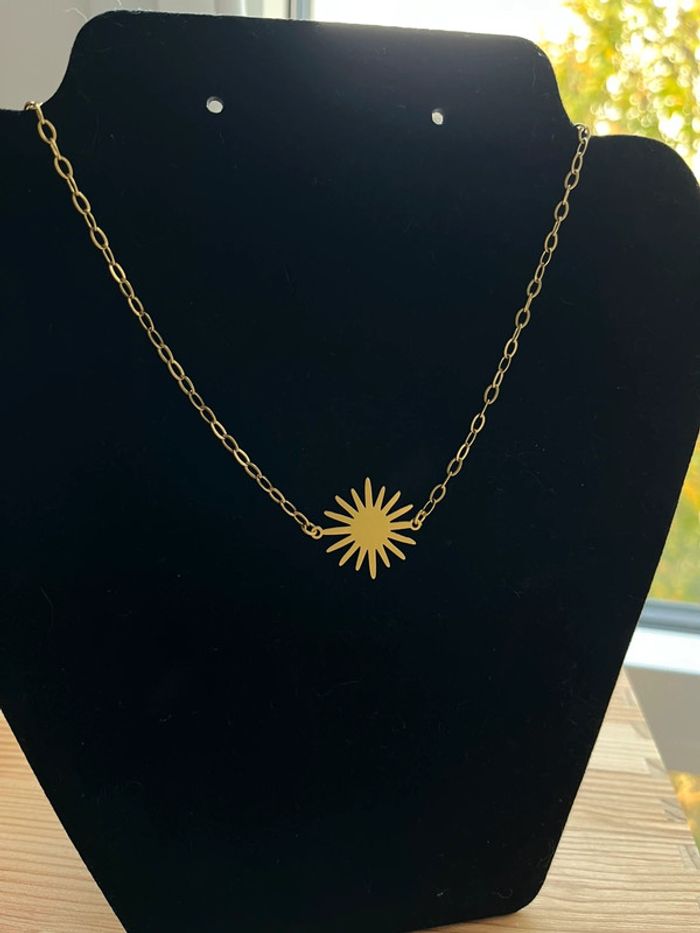 Collier chaîne acier inoxydable soleil - photo numéro 4