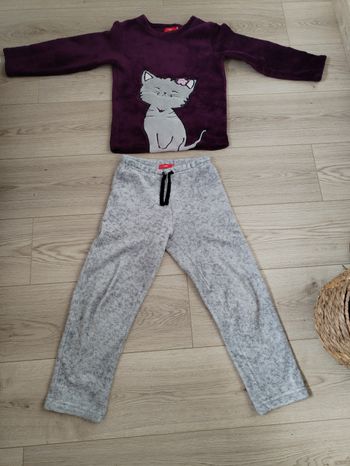 Pyjama chat peluche chaud fille hiver 8 ans Tissaia
