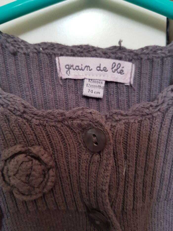 Gilet gris 12 mois - photo numéro 2