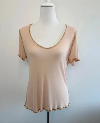 Magnifique T-shirt Zadig & Voltaire saumon et doré taille M parfait état