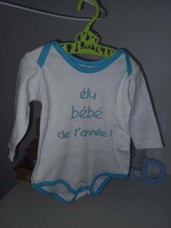 Body message manches longues garçon excellent état taille 6 mois