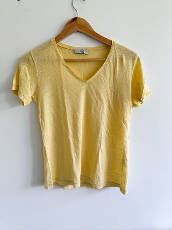 T-shirt manches courtes  col V jaune NVY taille 36 S