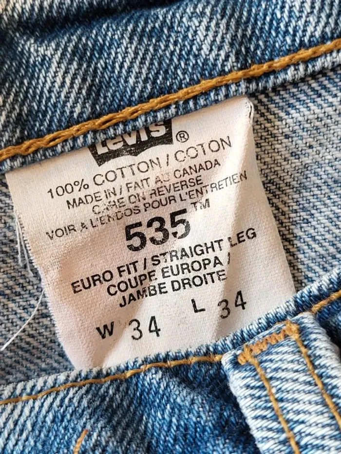 Jean Levi's vintage 535 - 100% coton Made in Canada - photo numéro 12