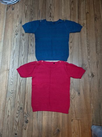 Lot de 2 pulls femme manches courtes