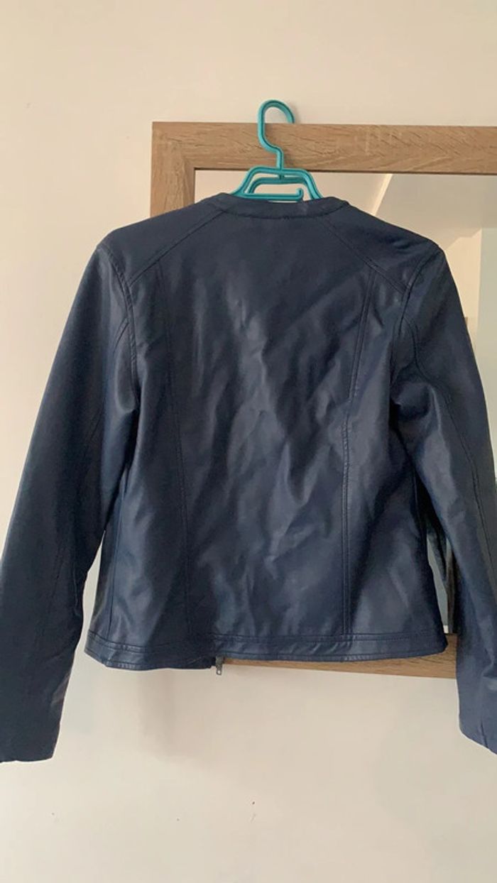 Veste similicuir bleue taille 38 - photo numéro 5