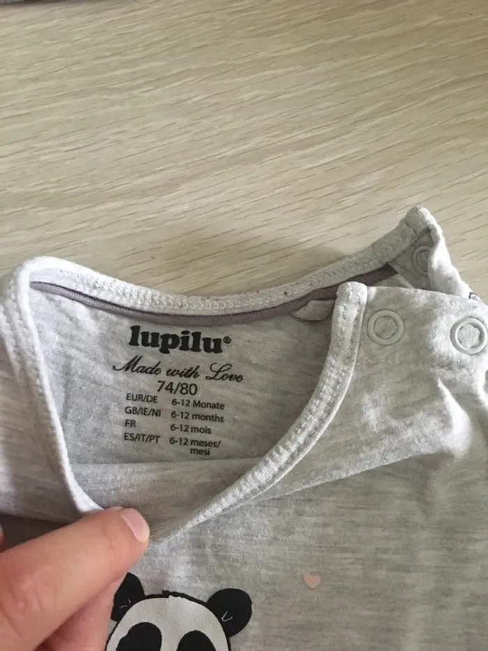 Lot t-shirt manches longues 6-12 mois Lupilu - photo numéro 5