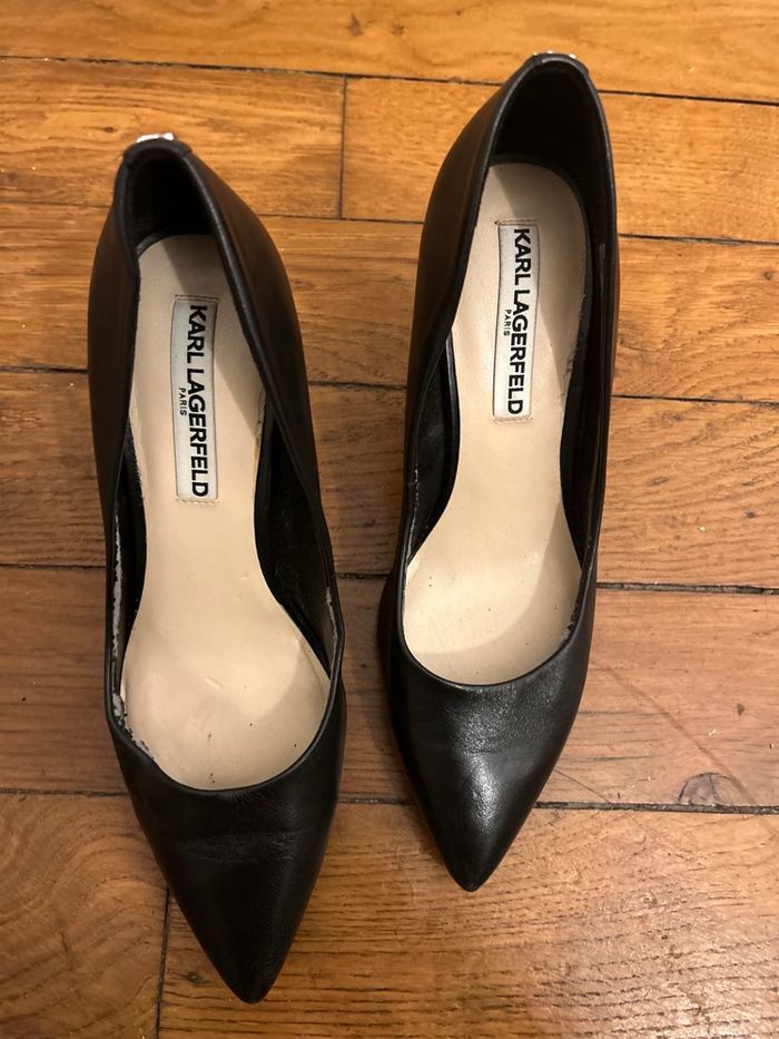 Sublimes escarpins noires Karl Lagerfeld taille 37. - photo numéro 3