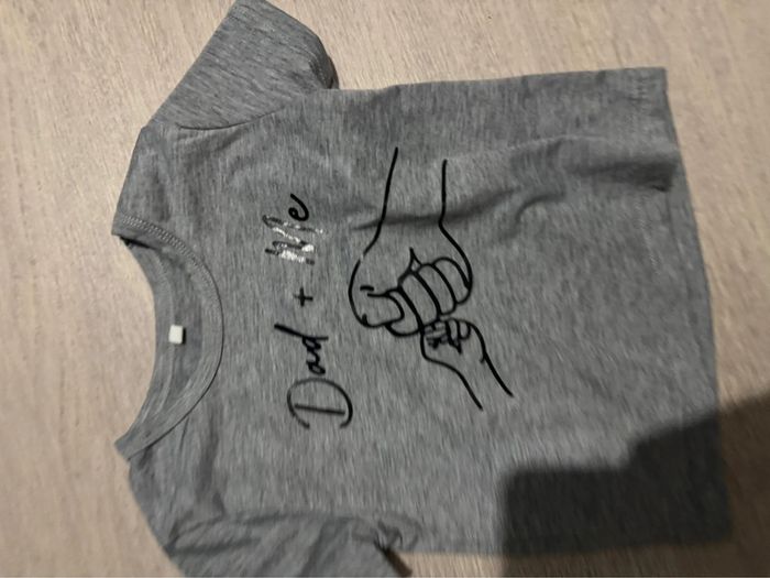 Teeshirt gris dad and me - photo numéro 2