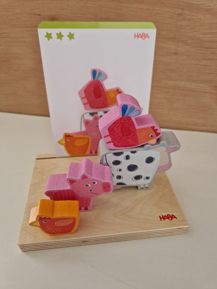 Jeu à empiler 3D À la ferme en bois par Haba - photo numéro 10