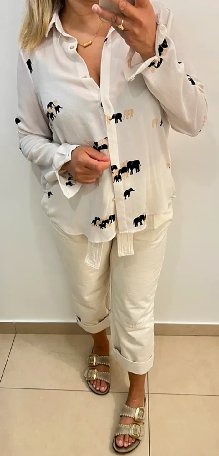 Chemise imprimée éléphants – AA&ZZ Taille M - photo numéro 3