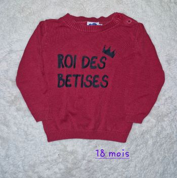Pull fin garçon 18 mois