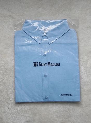 Chemise bleu clair uni manches longues M